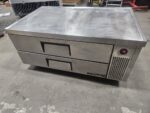 Chef base commercial cooler with doors closed and illuminated temperature display.