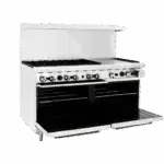 ATOSA AGR-6B24GR: Commercial 60" Gas Range with 24" Griddle and 6 Open Burners with Dual Ovens - Image 2