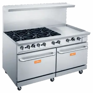 6 Burner Gas Range and 24" Griddle BRIKA BGR-6B-G24