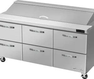 Sandwich Prep Table with 6 Drawers BLUE AIR BLPT72-D6-HC
