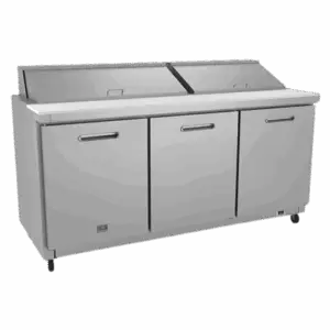 Three Door Mega Top Prep Table 70" KELVINATOR KCHMT70.30