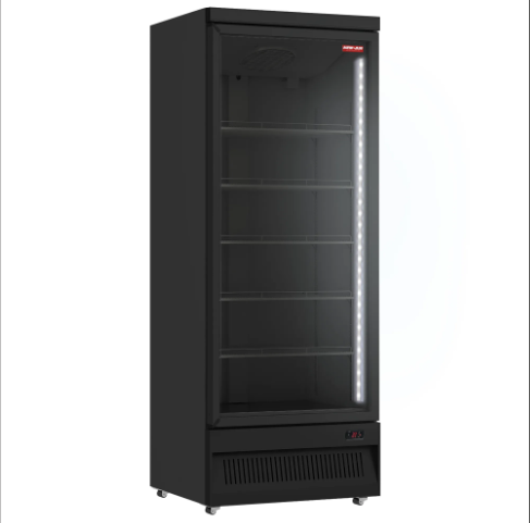 A single door New Air glass door cooler.