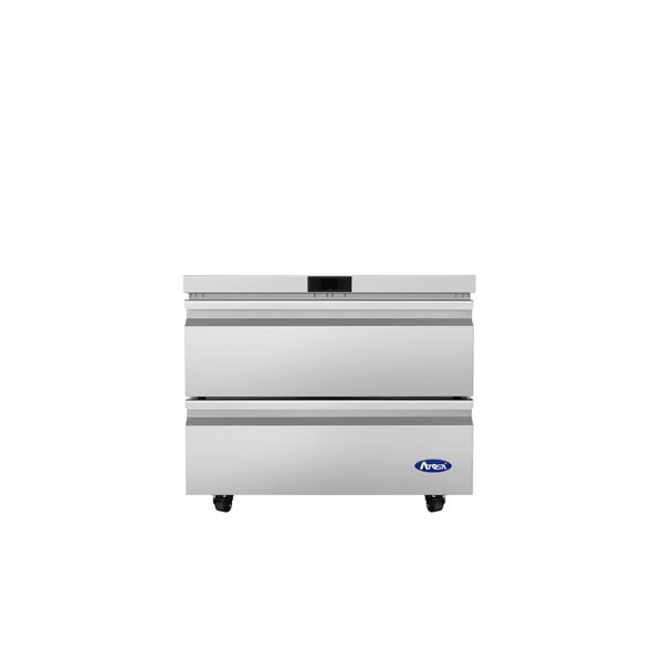 Atosa brand model AUF36D2 all stainless steel Undercounter Freezer with 2 Drawers