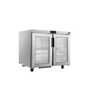 Atosa brand dual glass door all stainless steel under the counter cooler